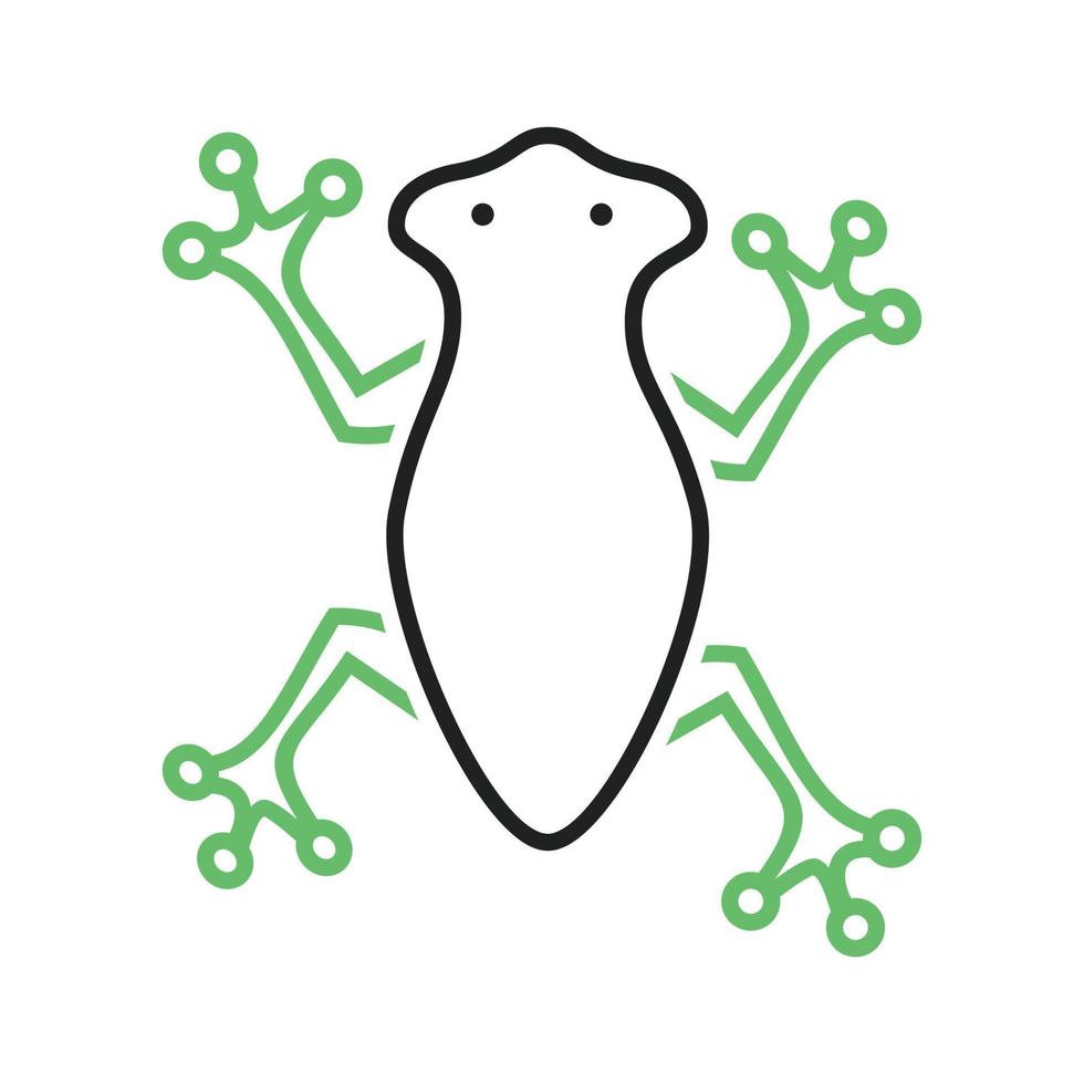 Frog Line Green and Black Icon vector