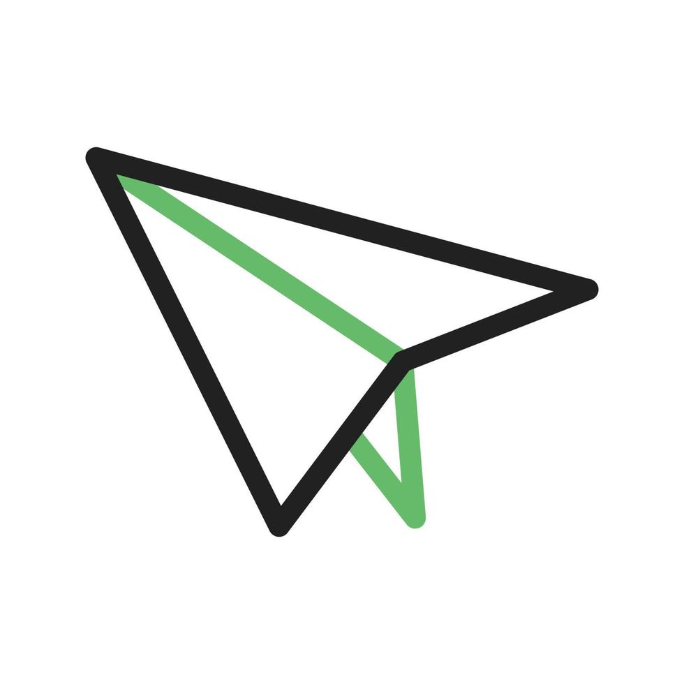 Paper Plane Line Green and Black Icon vector