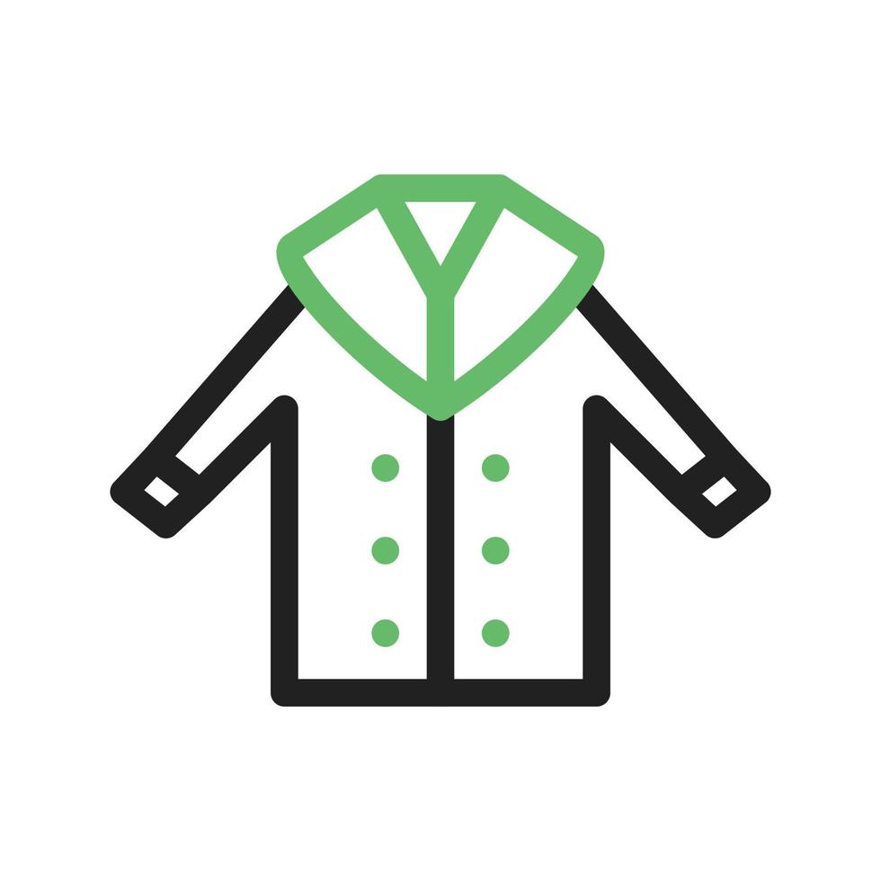 Coat Line Green and Black Icon vector