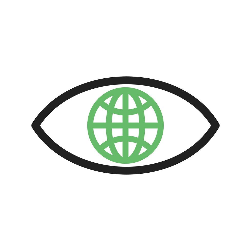 Climate Action Line Green and Black Icon vector