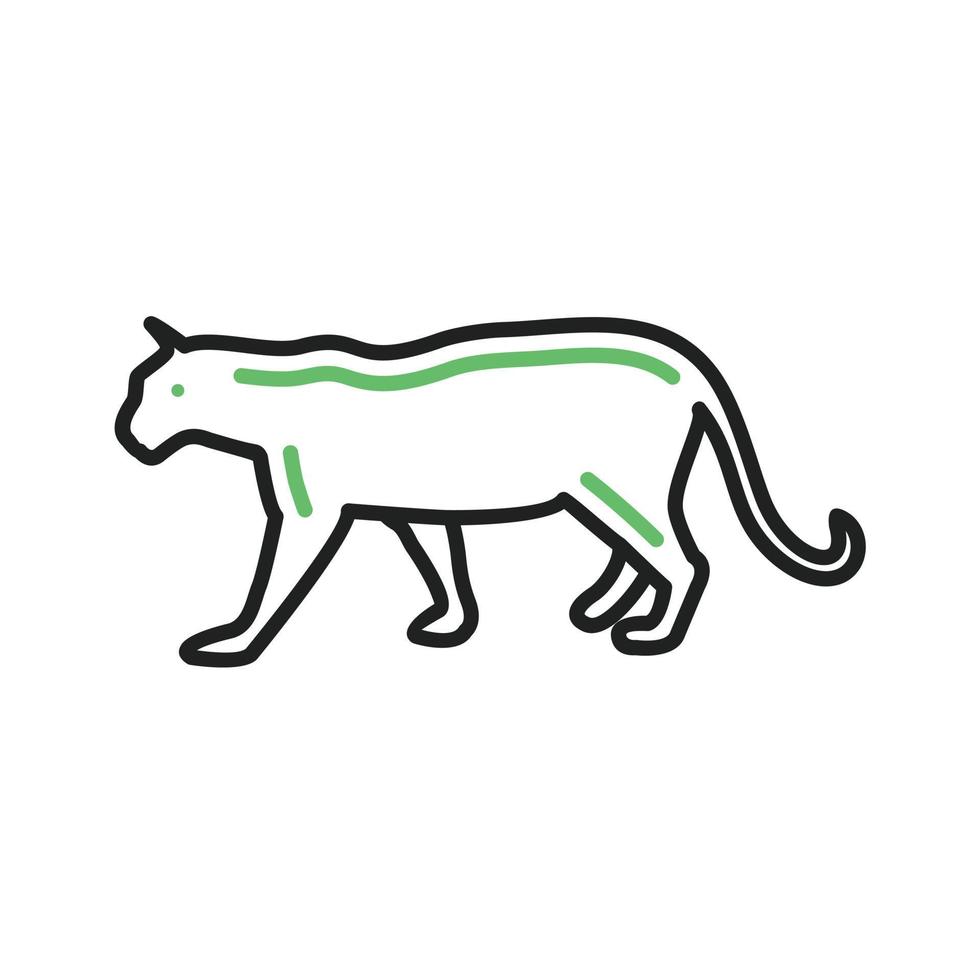 Tiger Line Green and Black Icon vector