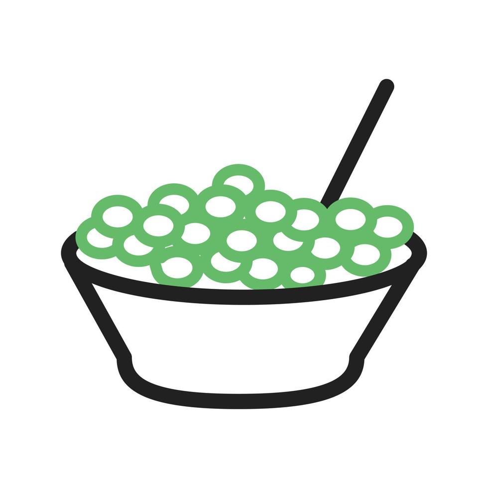 Bowl of Cranberries Line Green and Black Icon vector