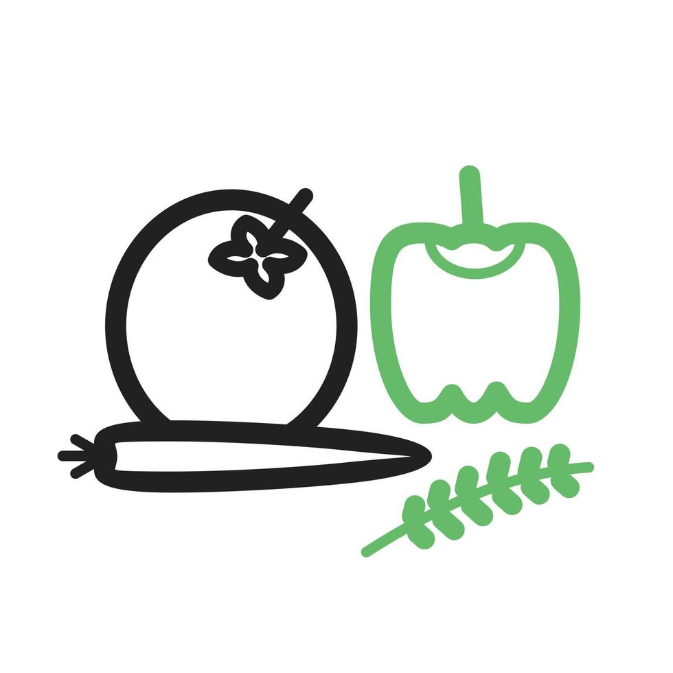 Vegetables Line Green and Black Icon vector