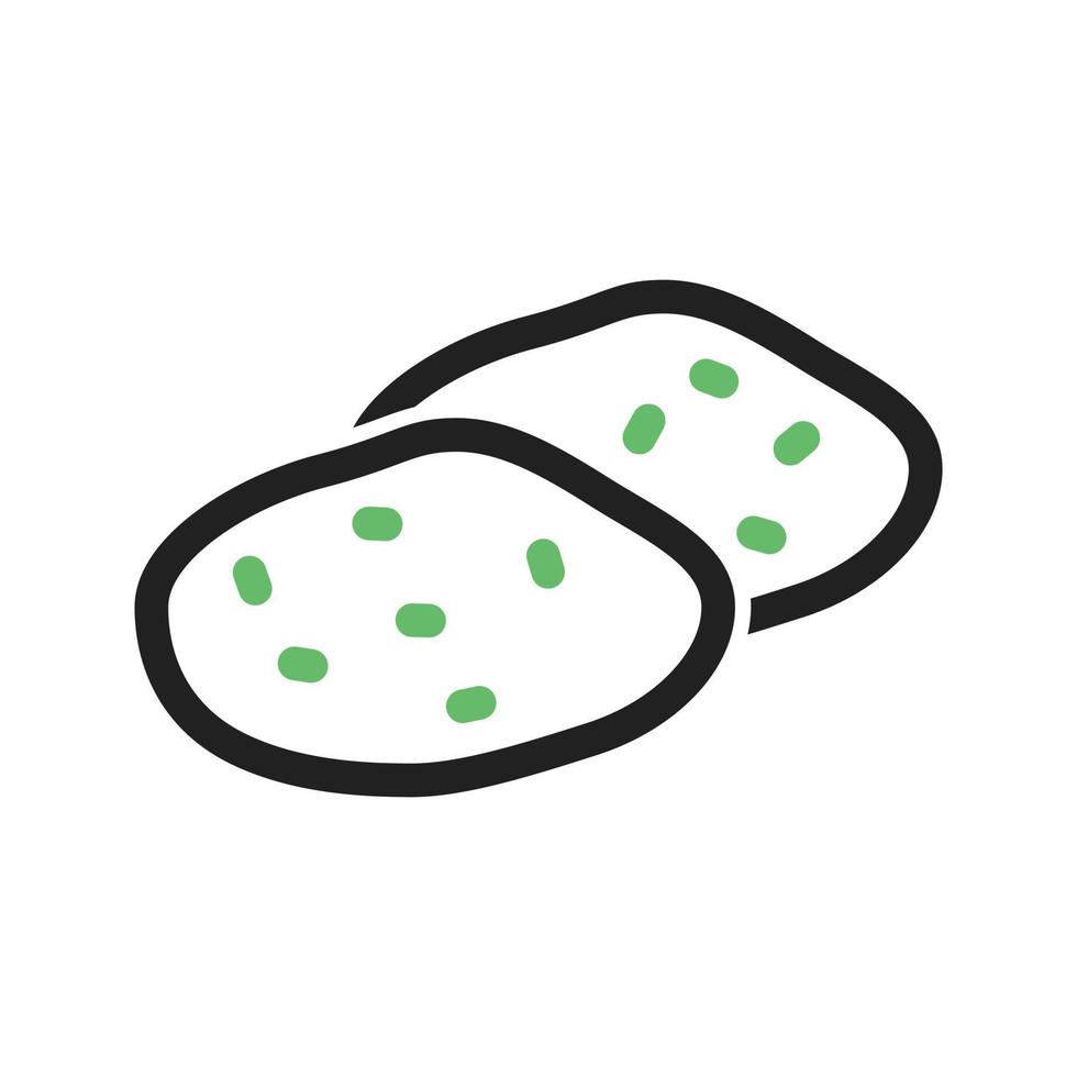 Potatoes Line Green and Black Icon vector