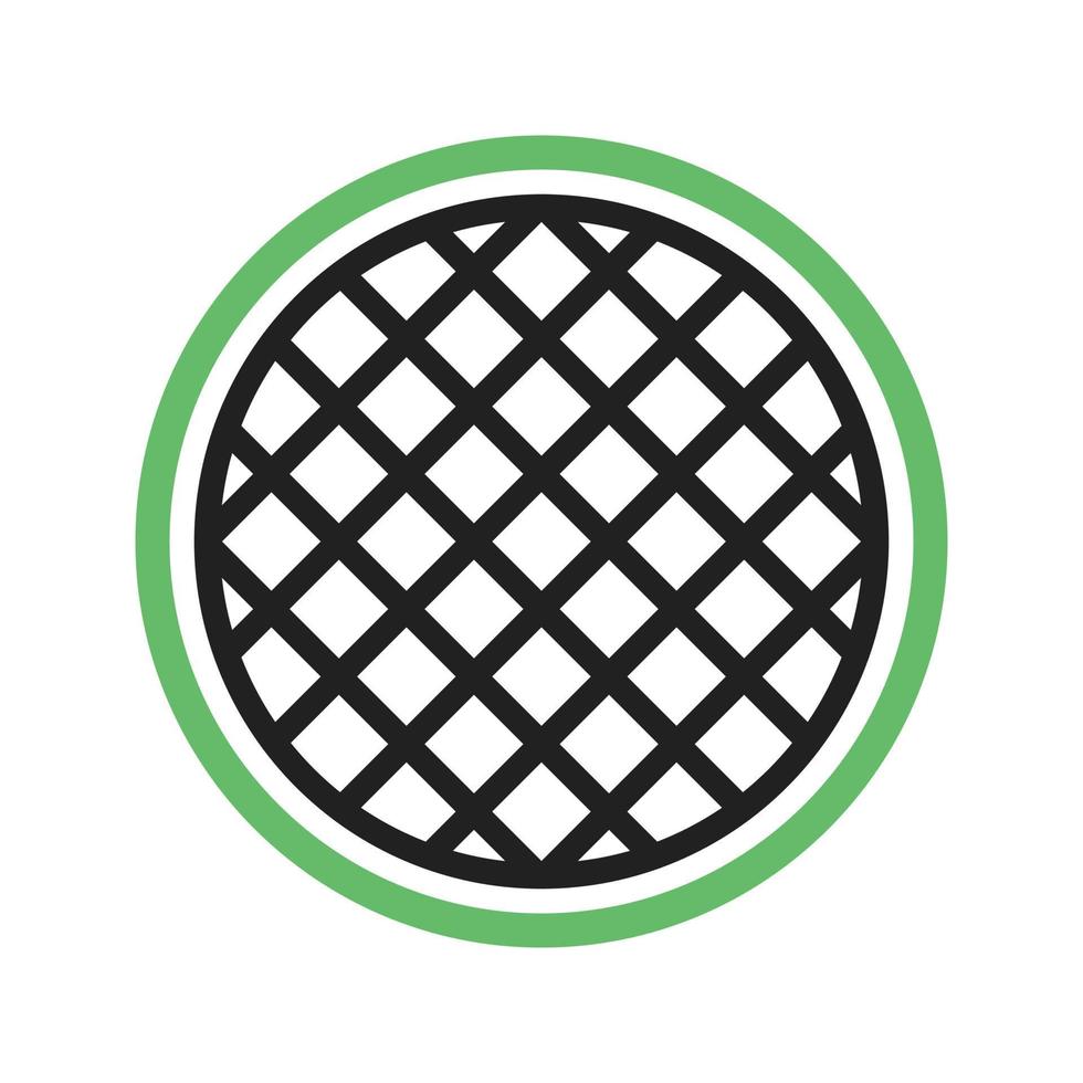 Waffle Line Green and Black Icon vector