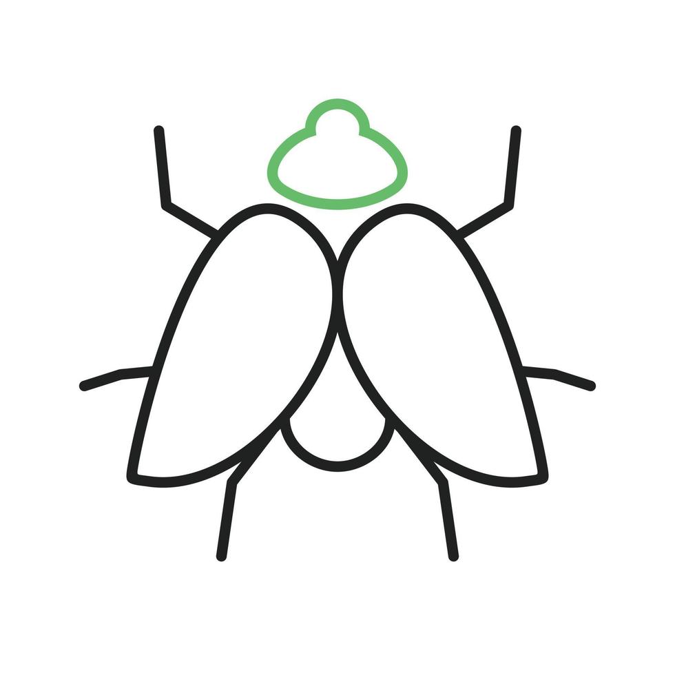 línea de mosca icono verde y negro vector