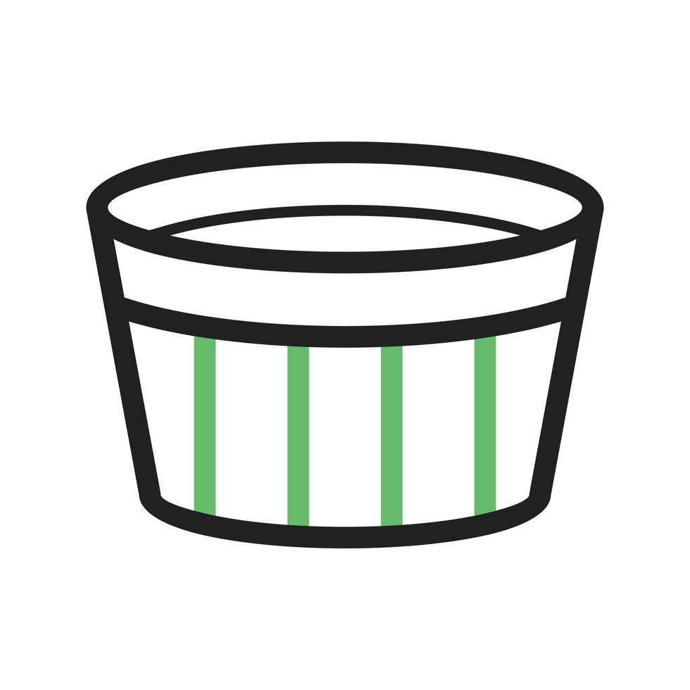Creme Brulee Line Green and Black Icon vector