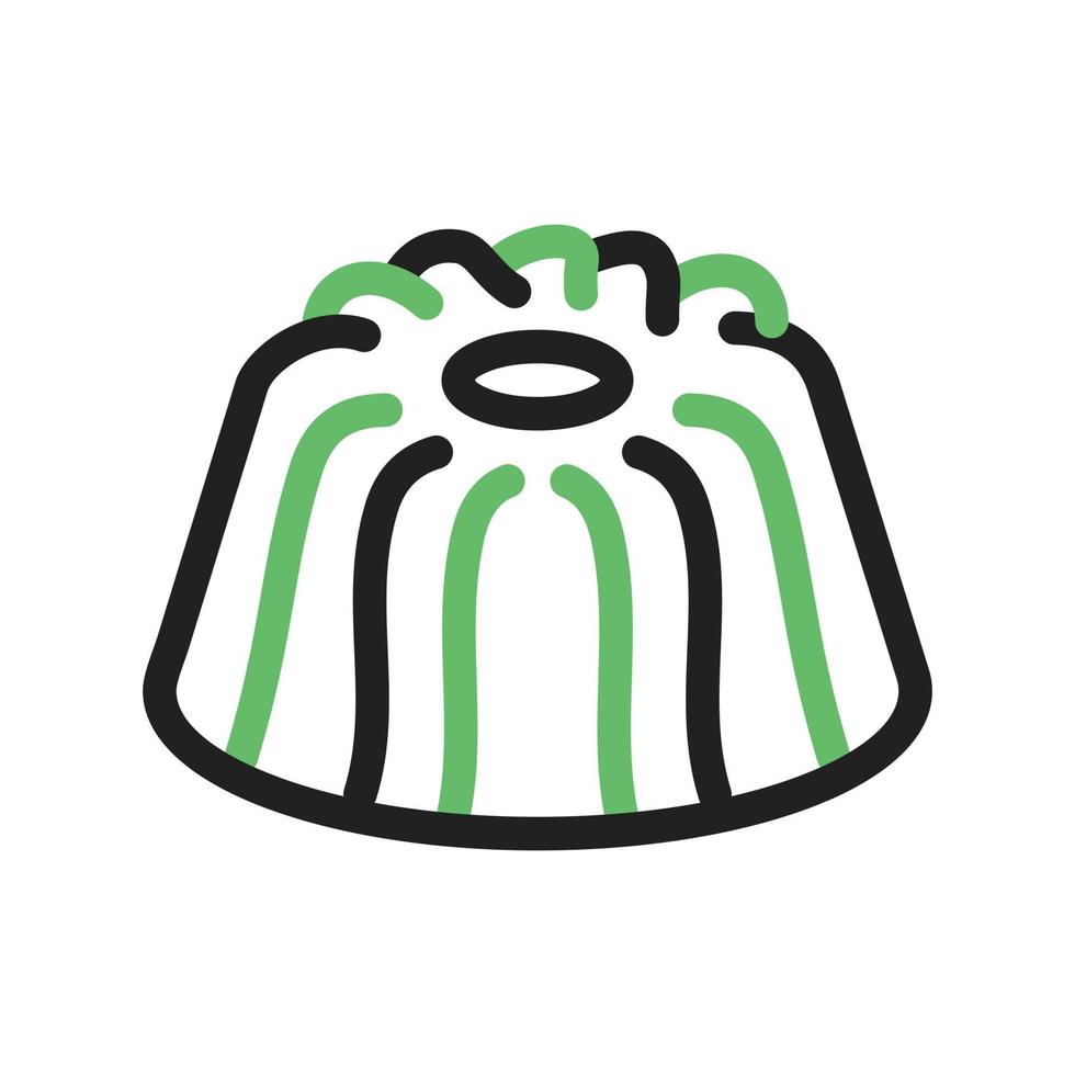 Gugelhupf Line Green and Black Icon vector