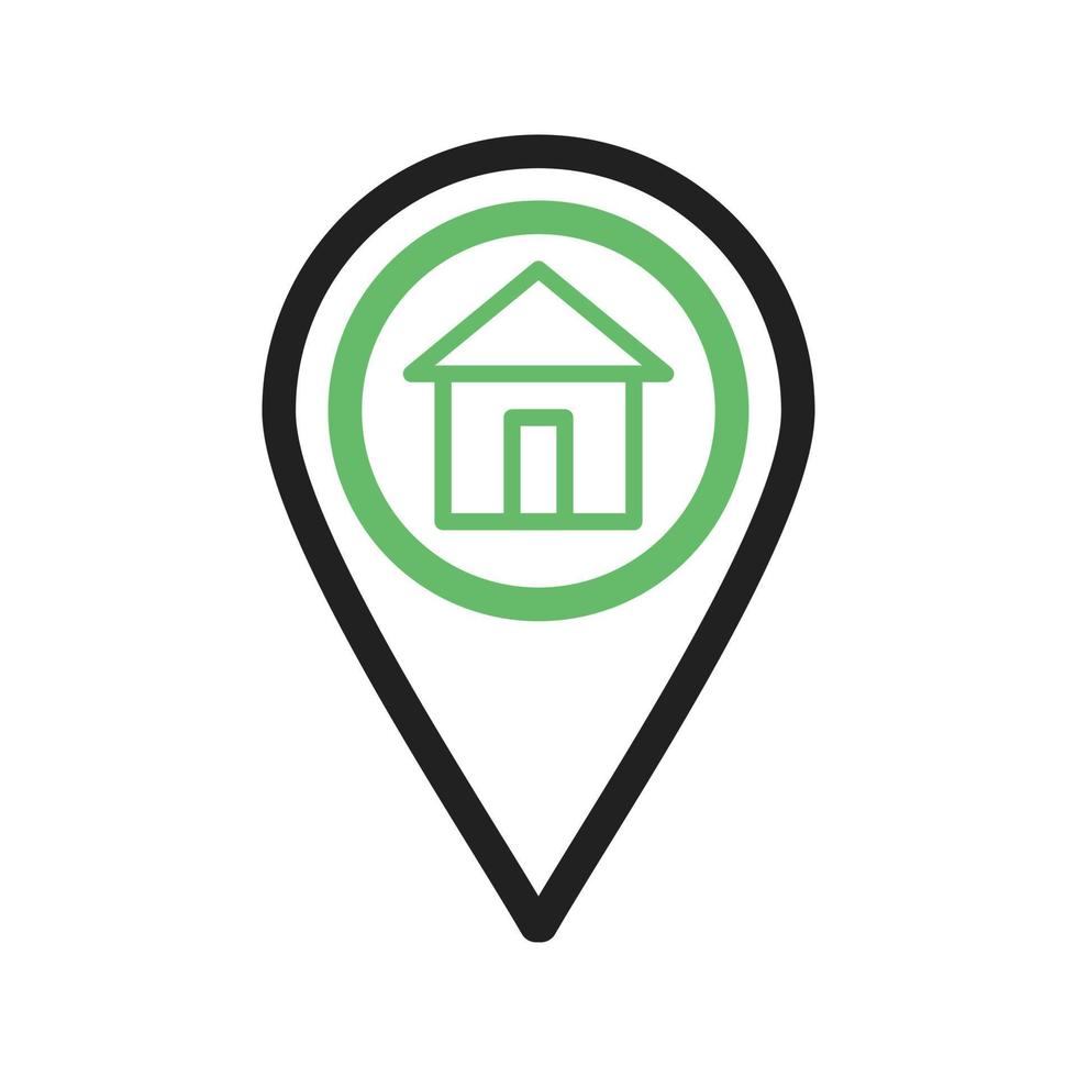 Home Location Line Green and Black Icon vector