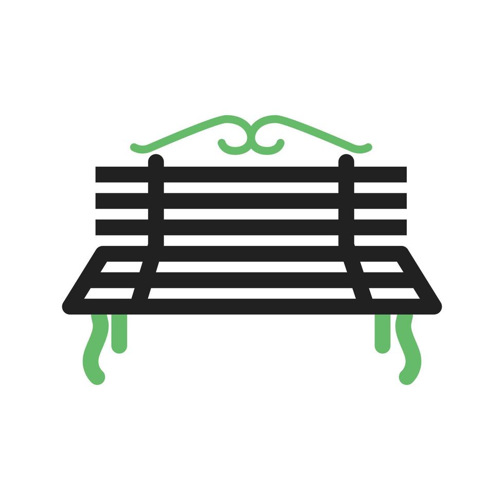 Metal Bench Line Green and Black Icon vector