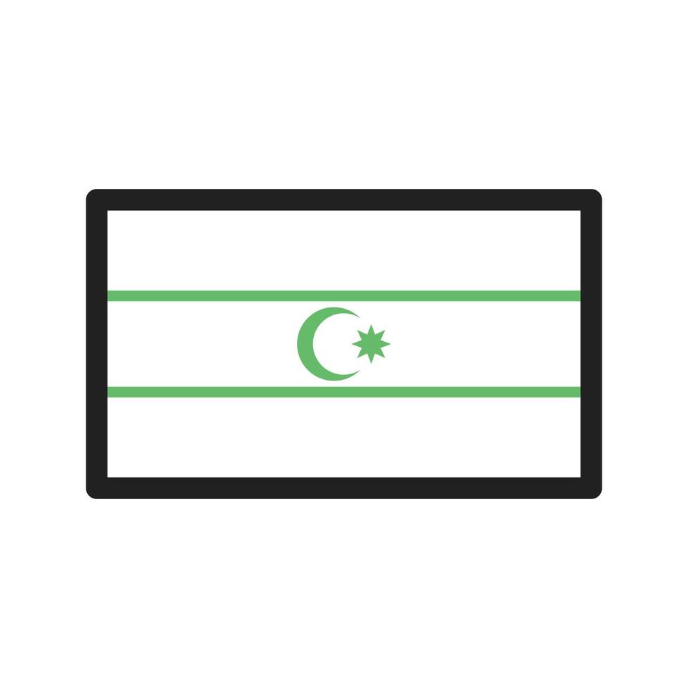 Azerbaijan Line Green and Black Icon vector