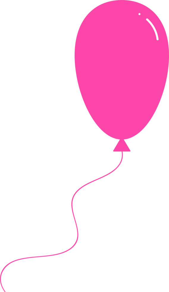 ballong födelsedag rosa ton färg, flatstyle tecknad design png