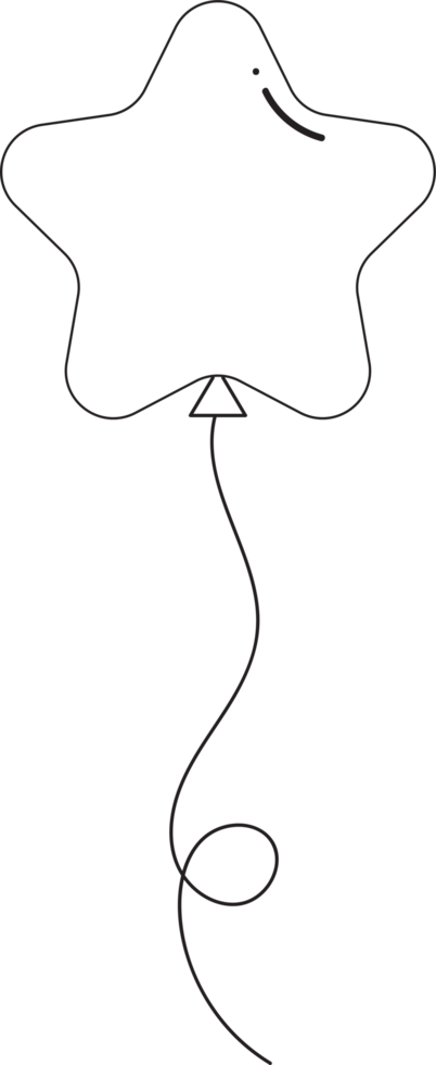 Balloon birthday outline, Flatstyle cartoon drawing 9692443 PNG
