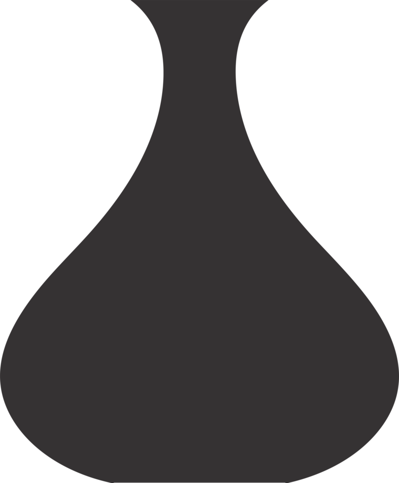 Ceramic vase nordic style, Flat style vase, minimal design png