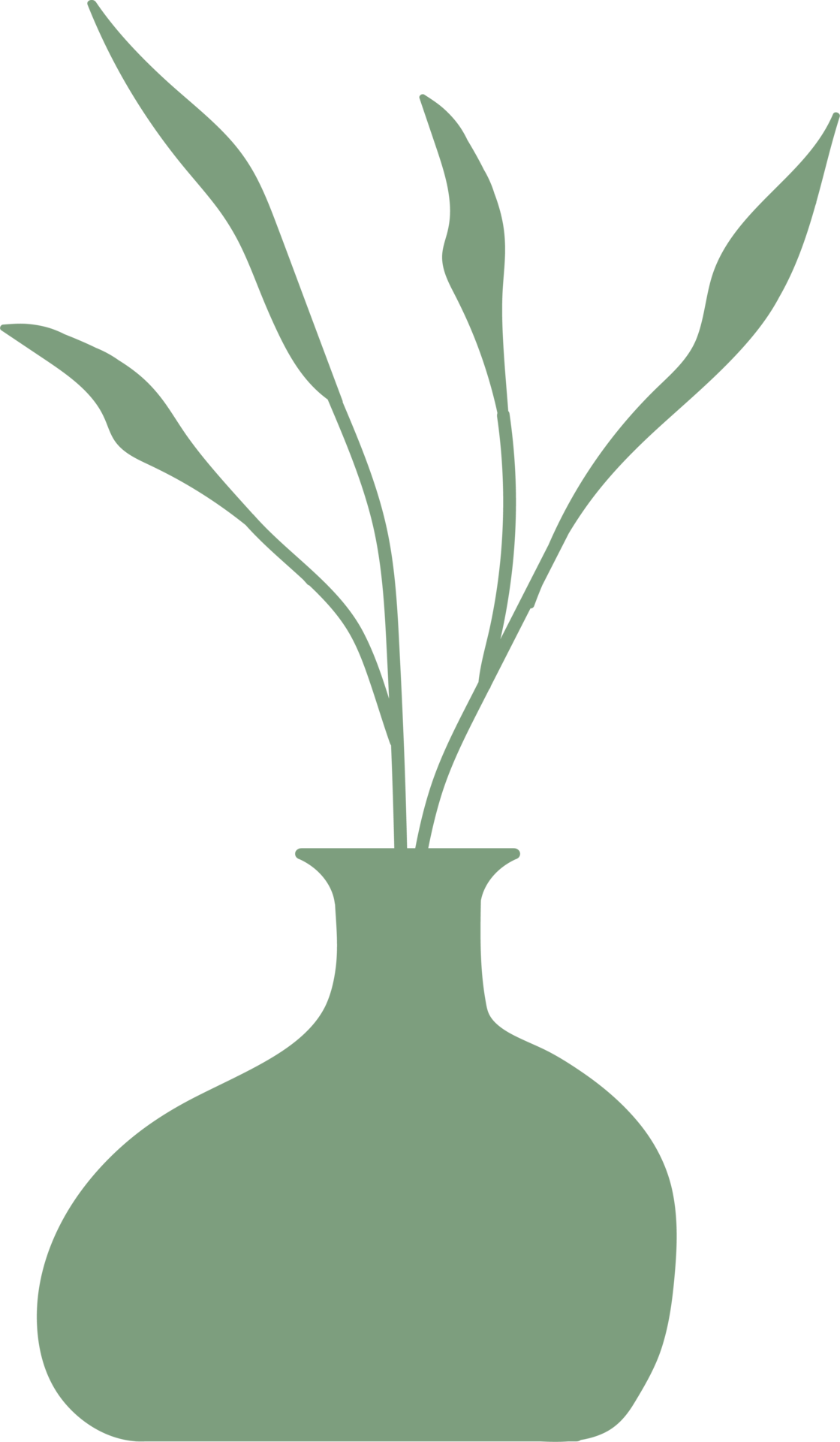 Vase flower leaves Aesthetic element, minimal vase design illustration