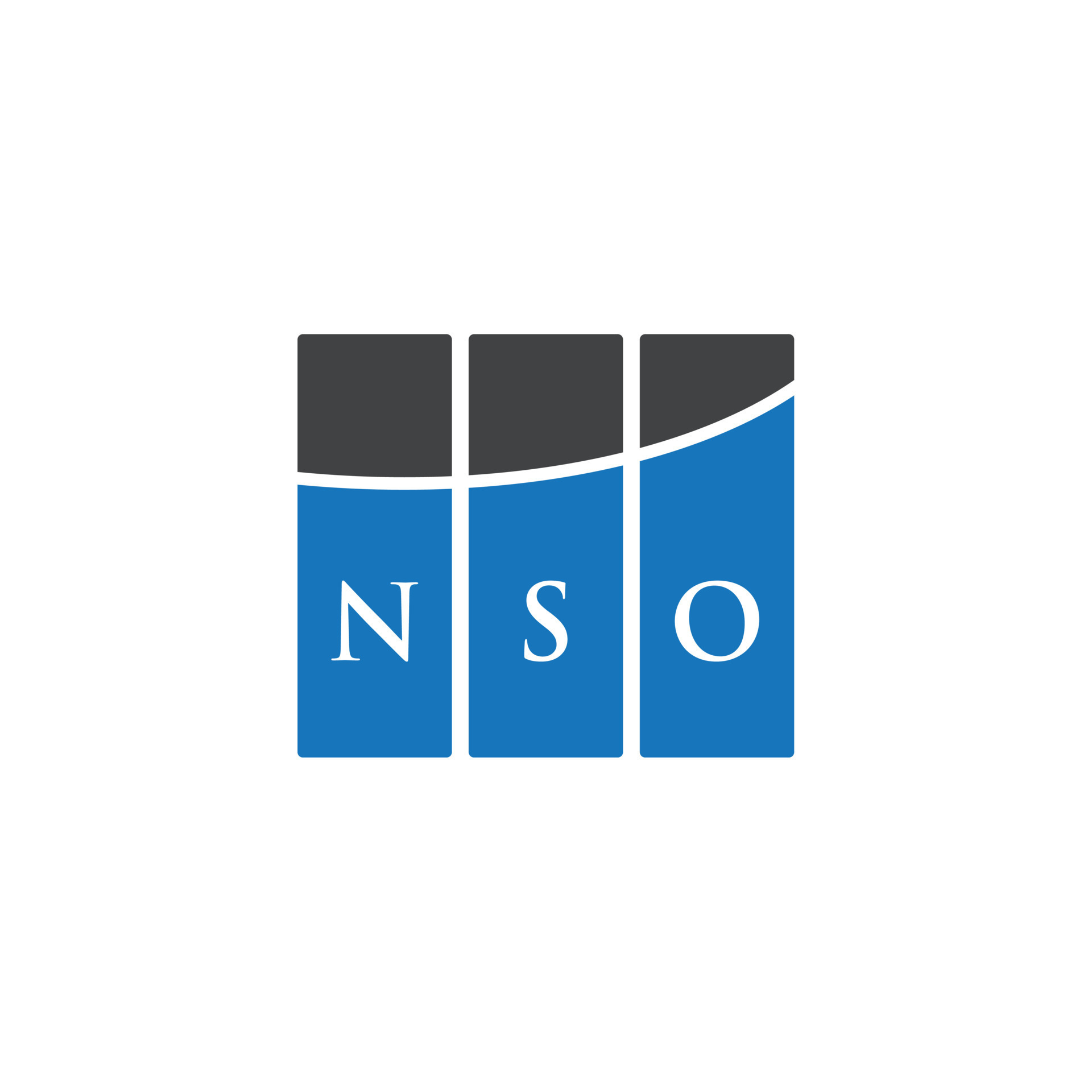 NSO letter logo design on WHITE background. NSO creative initials ...