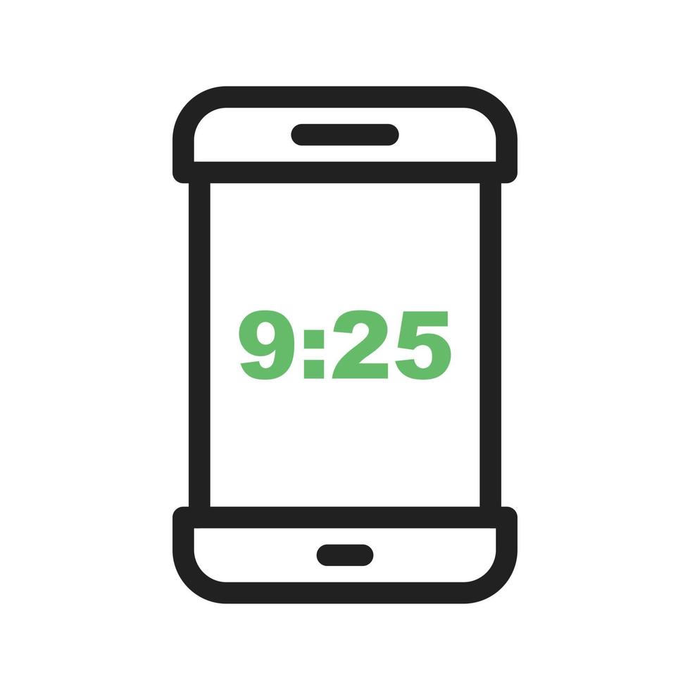 Lock Screen Line Green and Black Icon vector
