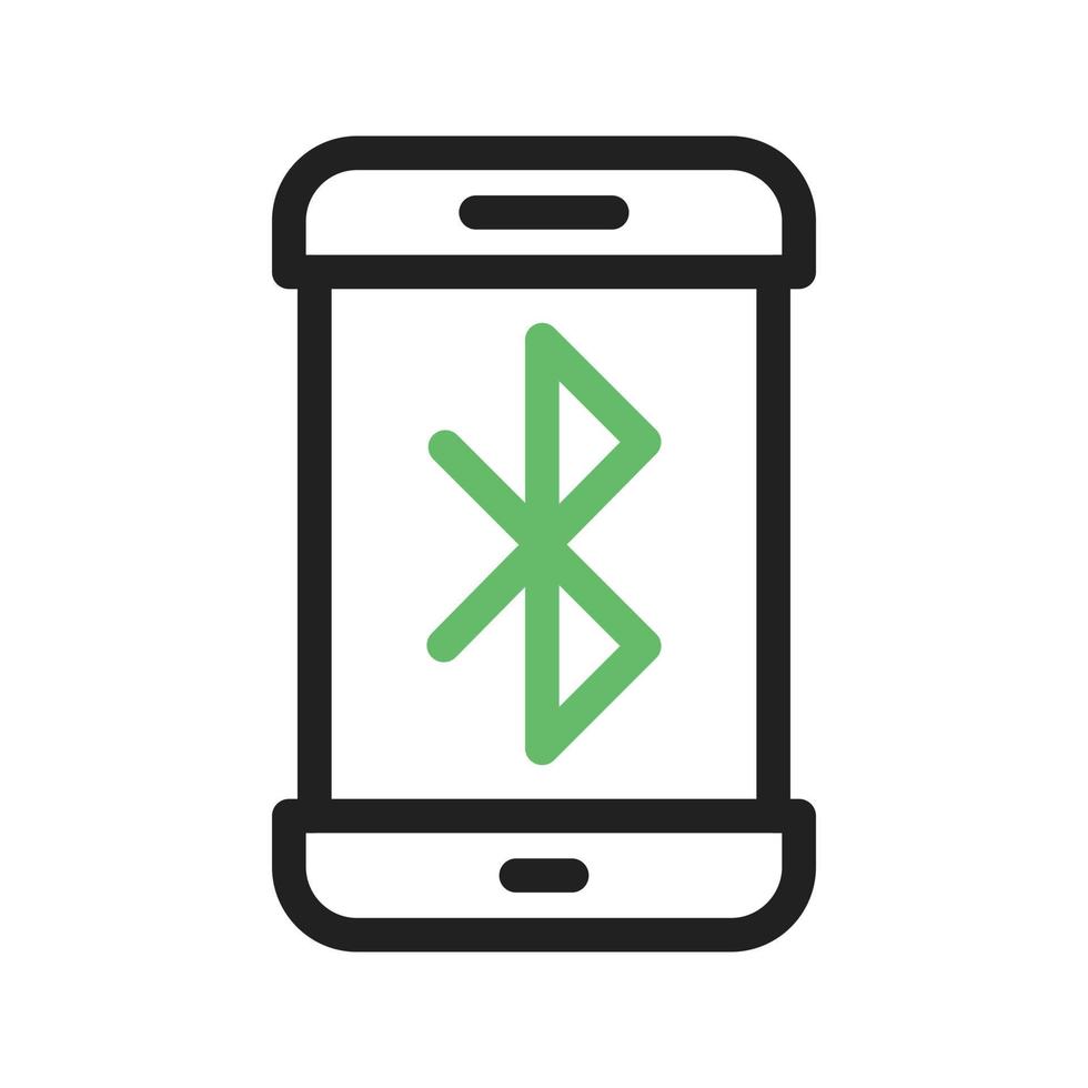 Bluetooth Connectivity Line Green and Black Icon vector