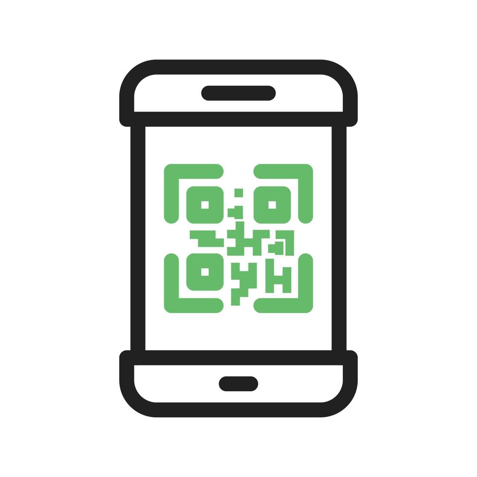 Security Code Line Green and Black Icon vector