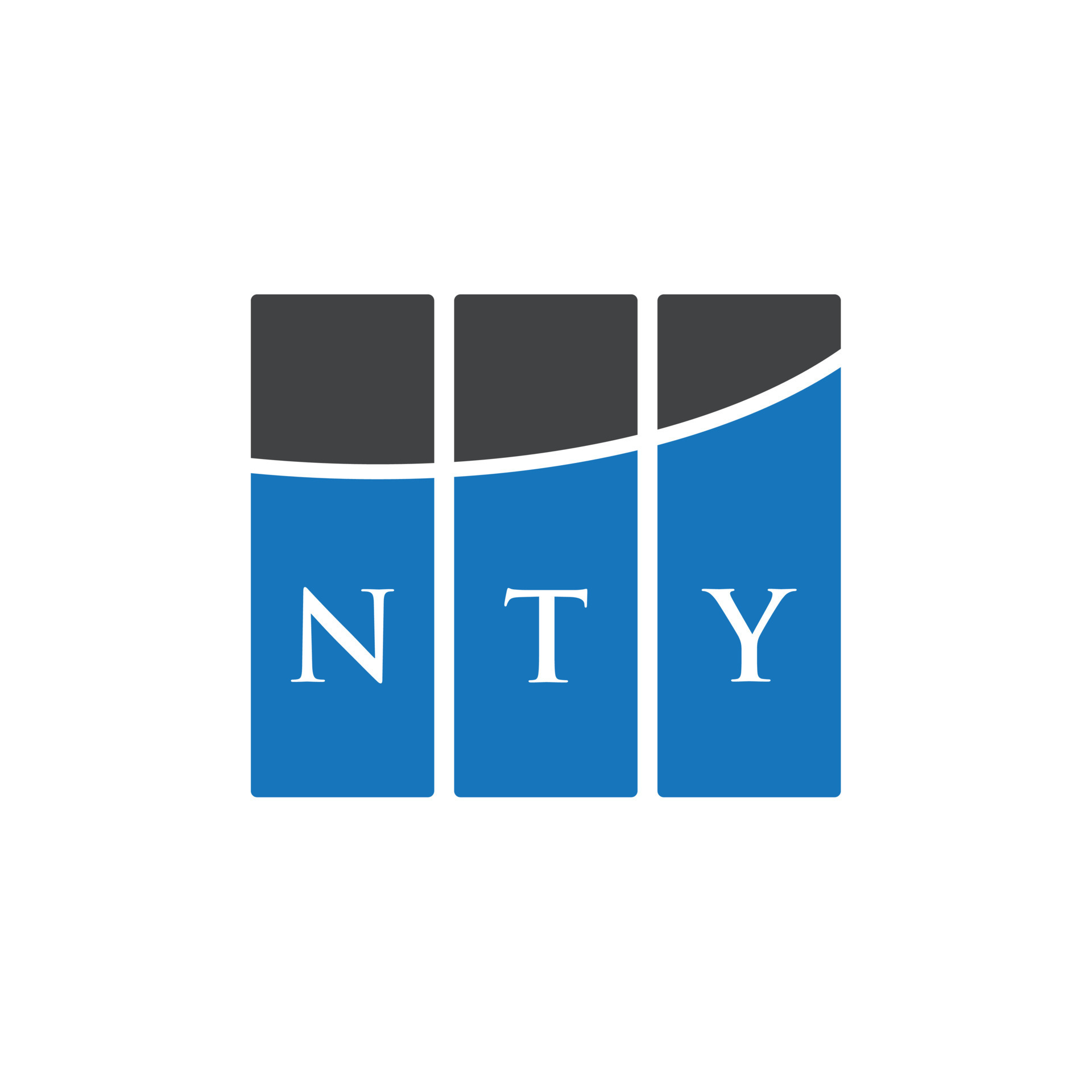 NTY letter logo design on WHITE background. NTY creative initials ...