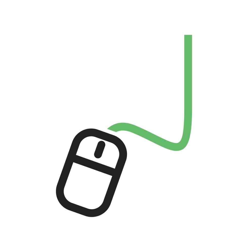 Connected Mouse Line Green and Black Icon vector