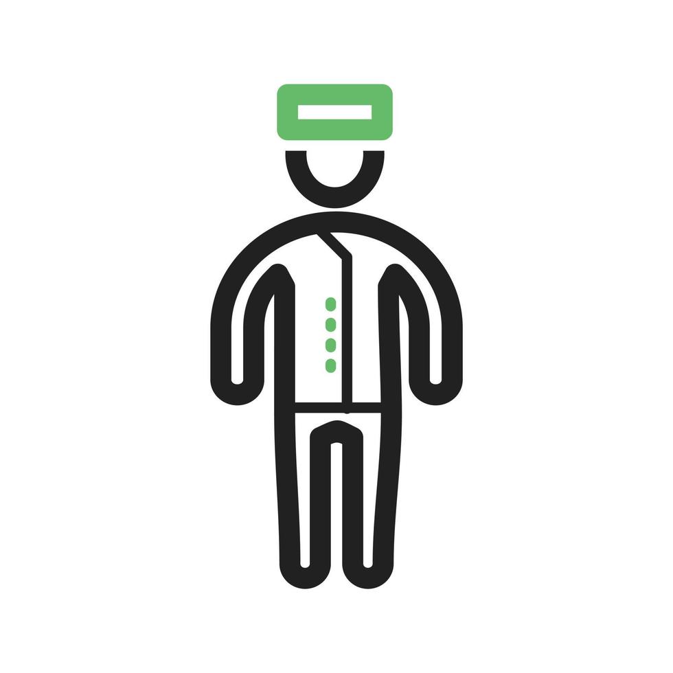 Bellhop Line Green and Black Icon vector