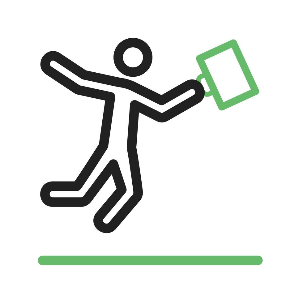 Businessman Jumping Line Green and Black Icon vector