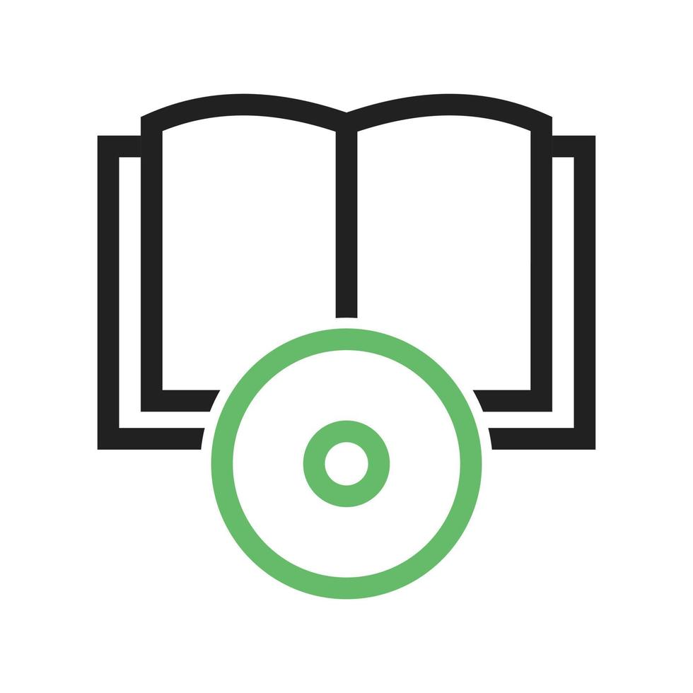 Book on CD Line Green and Black Icon vector