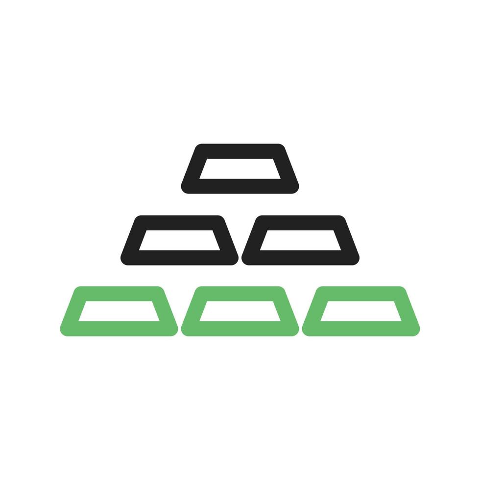 línea de barras de oro icono verde y negro vector