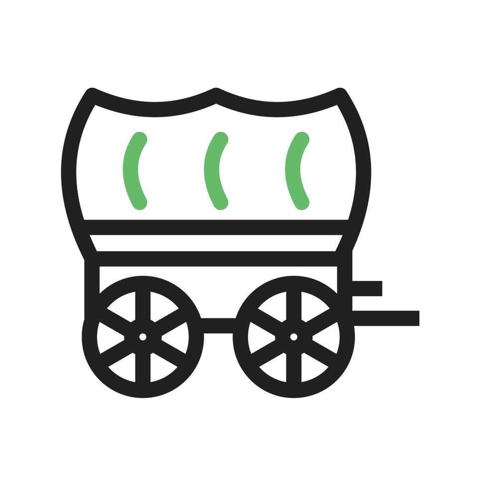 Cart Line Green and Black Icon vector