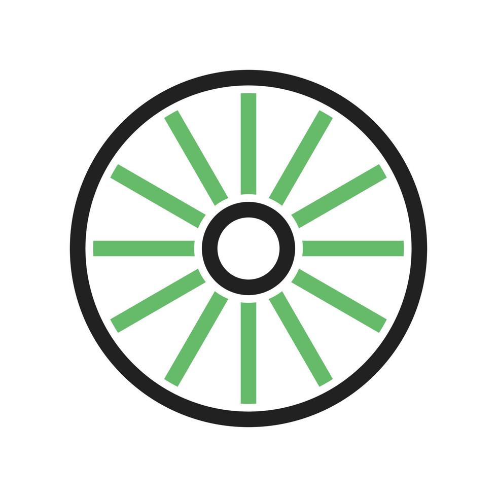 Wheel Line Green and Black Icon vector