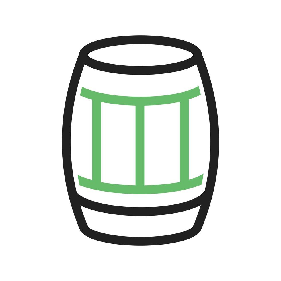 Barrel Line Green and Black Icon vector