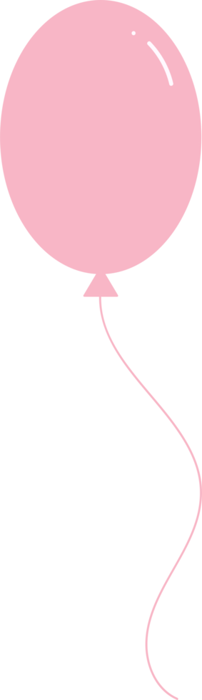 color de tono rosa de cumpleaños de globo, diseño de dibujos animados de estilo plano png