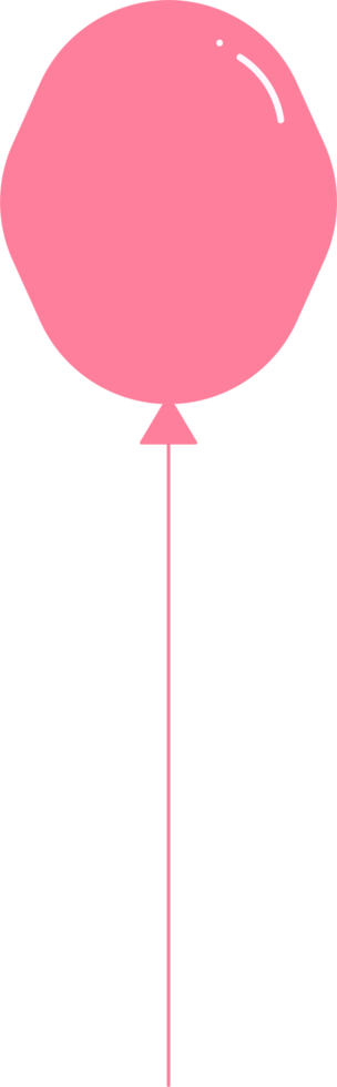 ballong födelsedag rosa ton färg, flatstyle tecknad design png