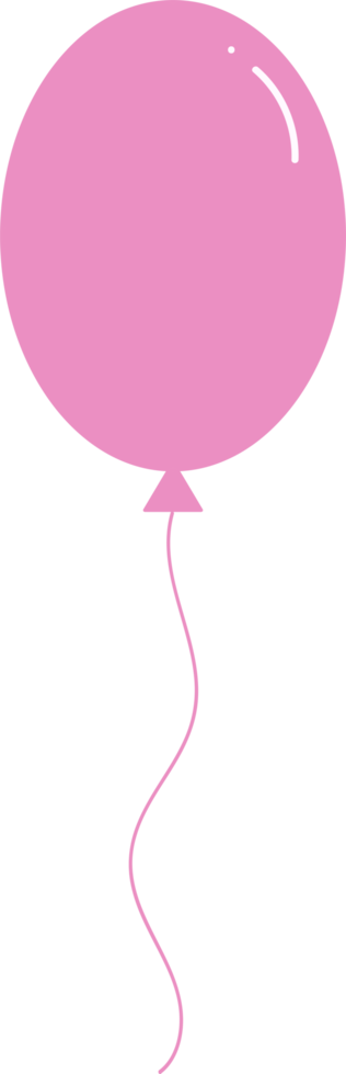 ballong födelsedag rosa ton färg, flatstyle tecknad design png