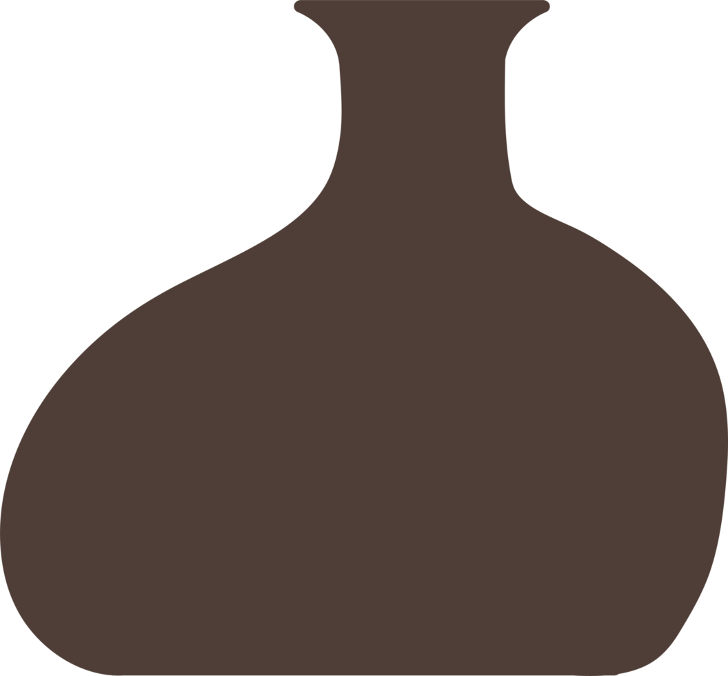 Ceramic vase nordic style, Flat style vase, minimal design png