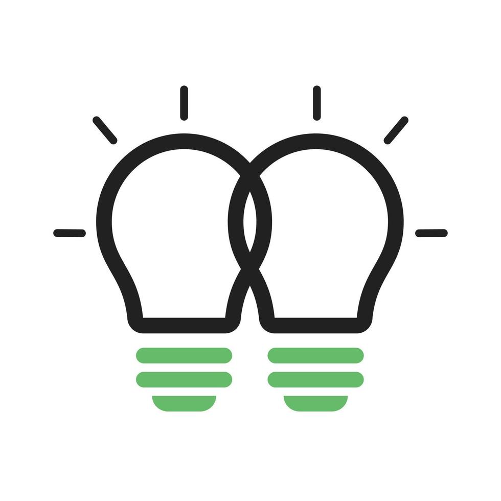 Merging Ideas Line Green and Black Icon vector