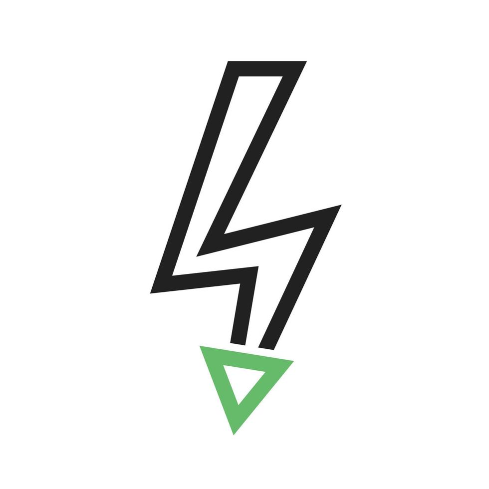 High Voltage Line Green and Black Icon vector