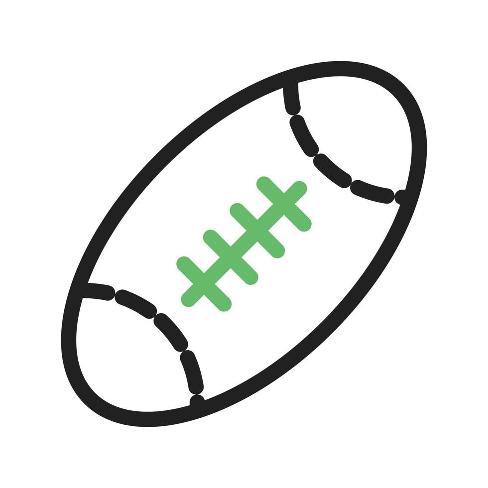 Rugby Ball Line Green and Black Icon vector