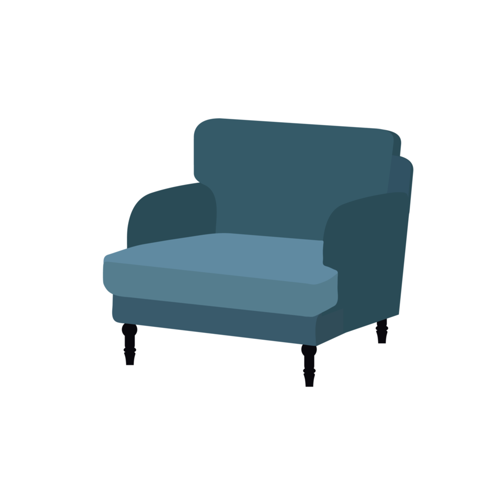 blue armchair in the room png