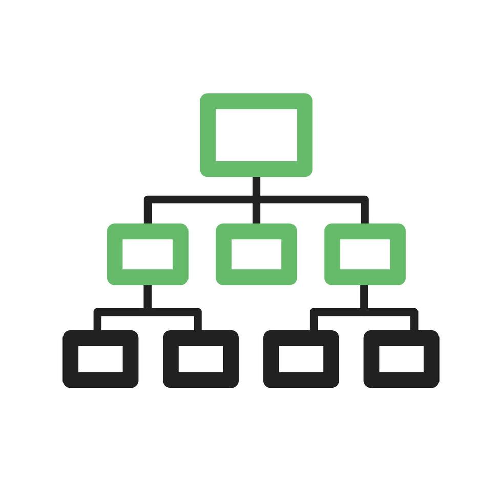 Sitemap Line Green and Black Icon vector