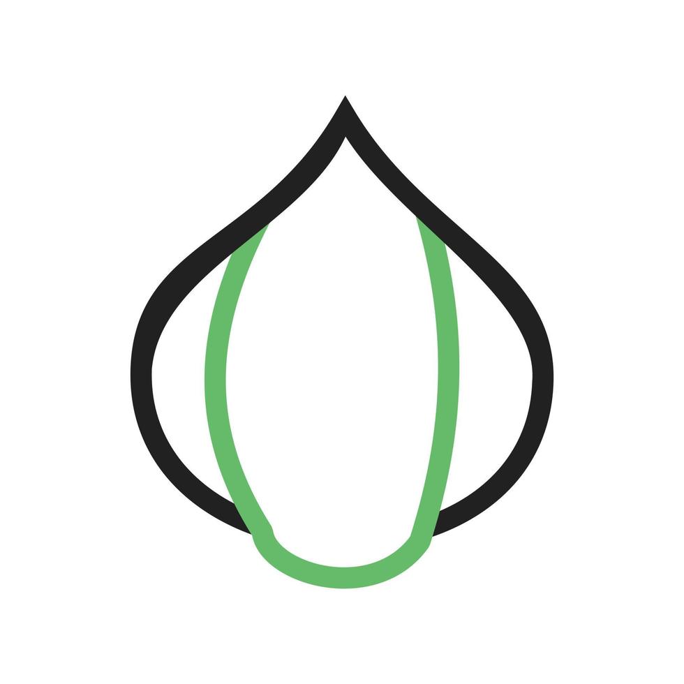 línea de ajo icono verde y negro vector