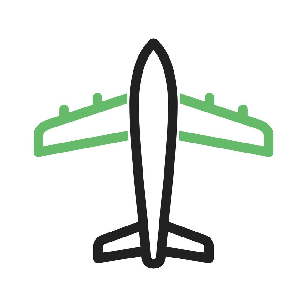 Aeroplane Line Green and Black Icon vector