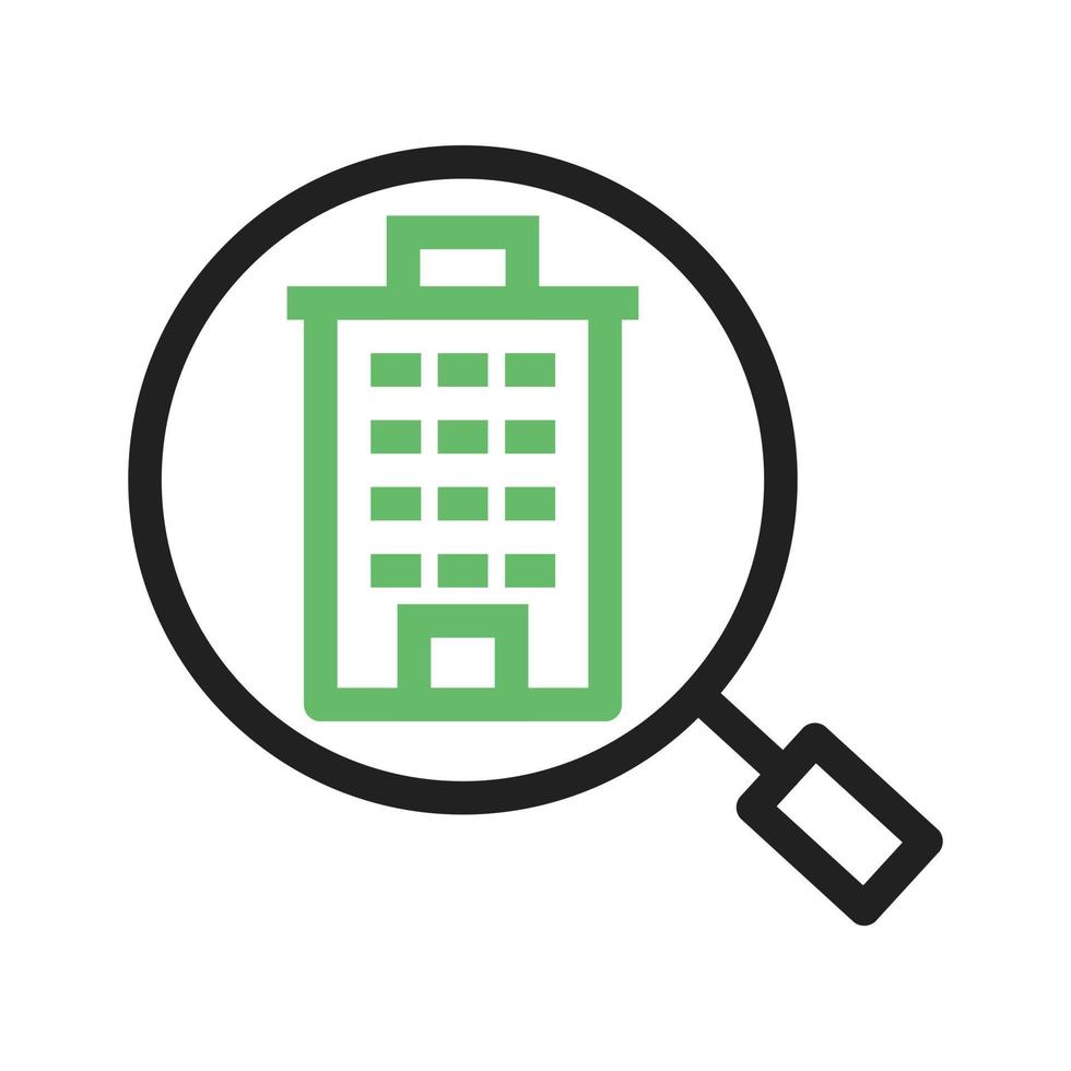 Find Hotel Line Green and Black Icon vector