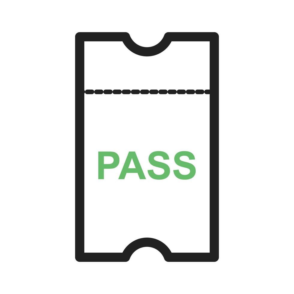 Passes Line Green and Black Icon vector