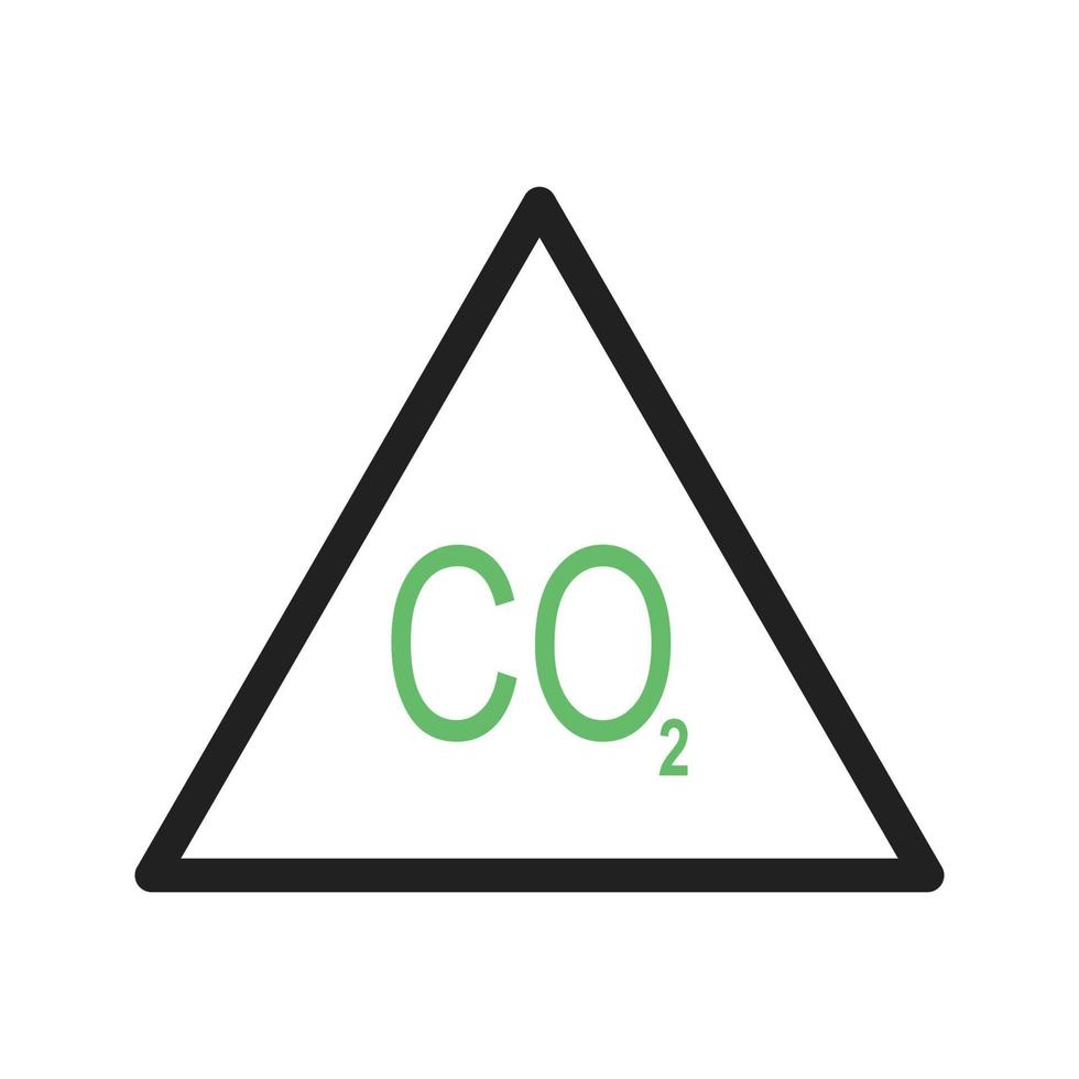 línea de dióxido de carbono icono verde y negro vector