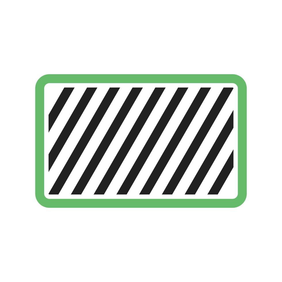 Caution Sign Line Green and Black Icon vector