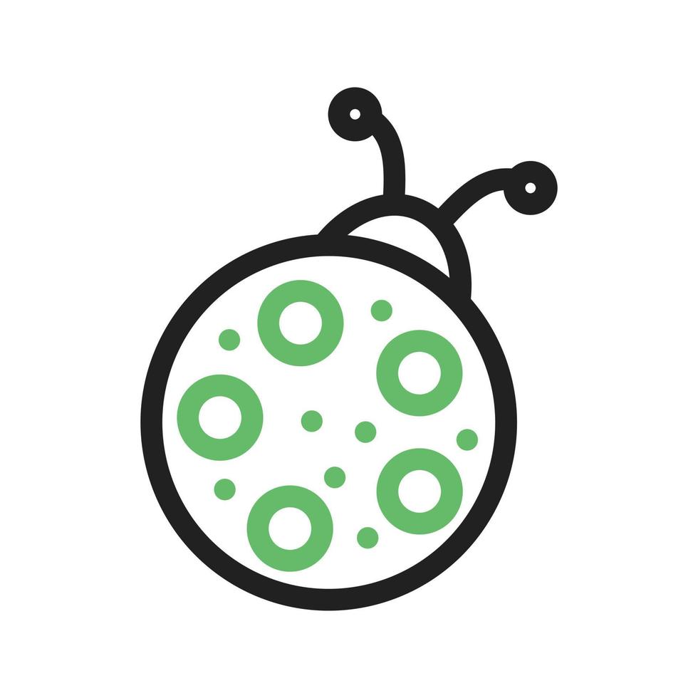 Bug Line Green and Black Icon vector