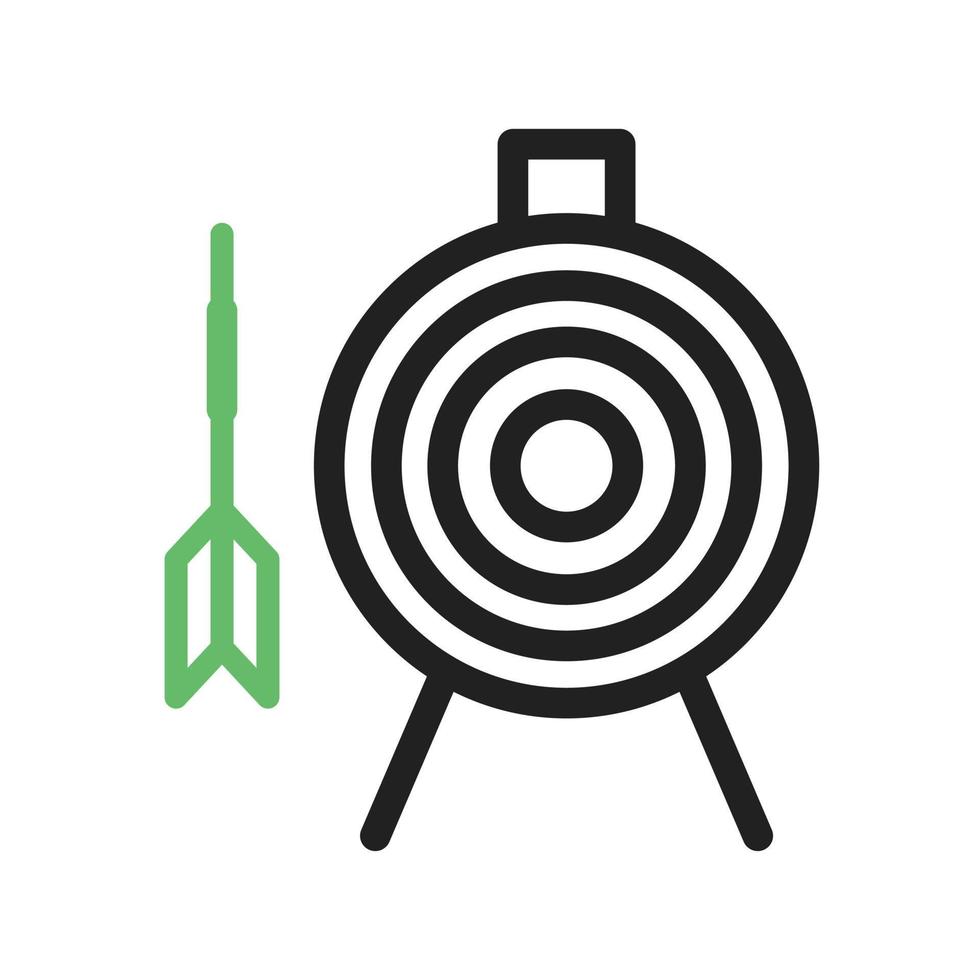 Dartboard Line Green and Black Icon vector