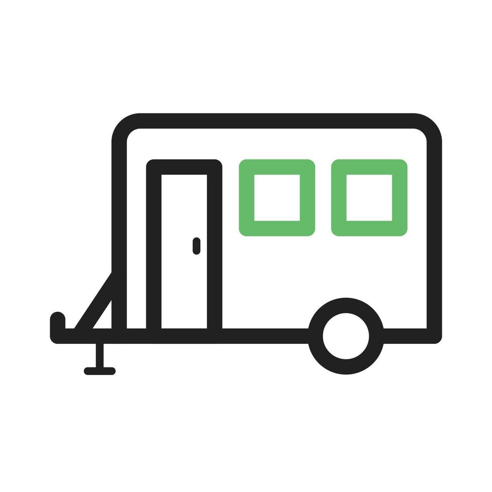 Trailer Line Green and Black Icon vector